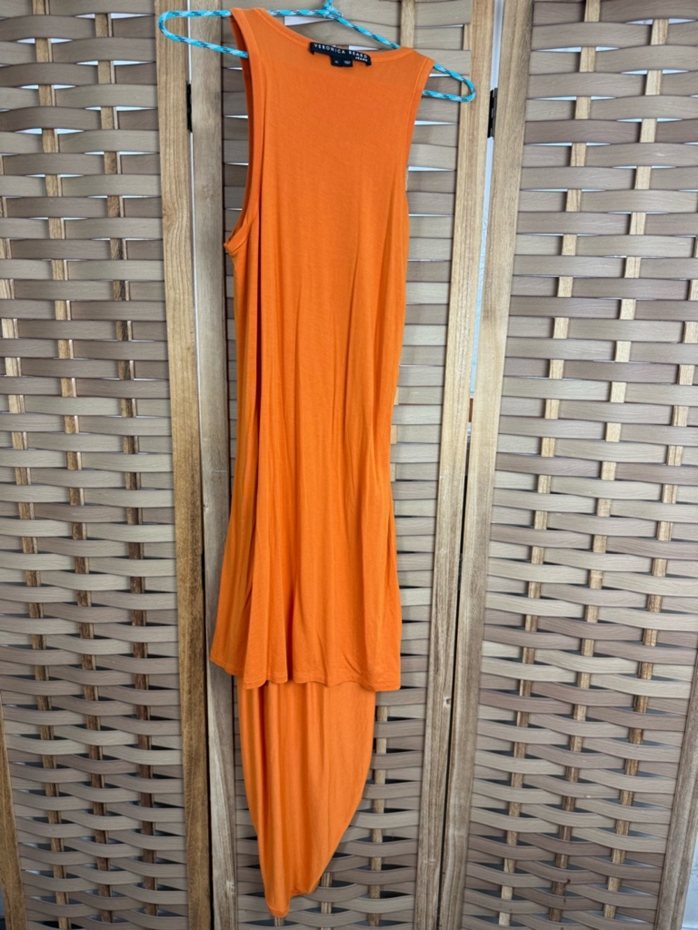 VERONICA BEARD Orange Sleeveless Ruched Midi / Maxi Dress - Picture 7 of 10
